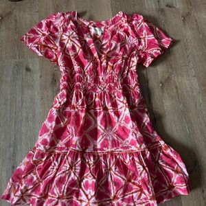Anthropologie Pink Tie‎ Dye The Somerset Mini Dress in Size M